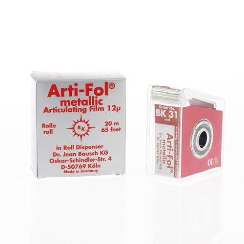 Arti-fol BK31 Papier Articuler Bausch 12µ Une Face Rouge 20 m x 22 mm