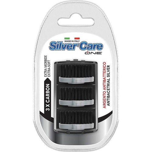 blister 3 recharges brosse a dents charbon silver care