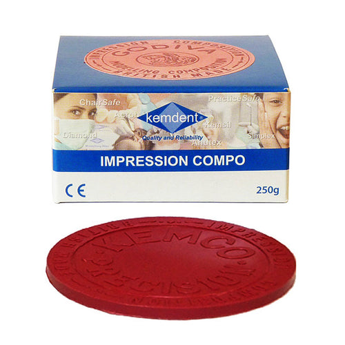 Cire Godiva rouge Empreinte Kemdent - Disque Empreinte Fonctionnelle