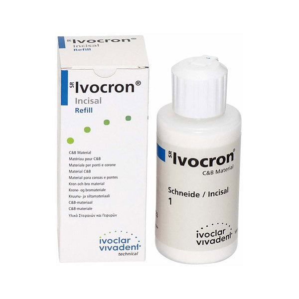 Incisal Ivocron temporary resin.