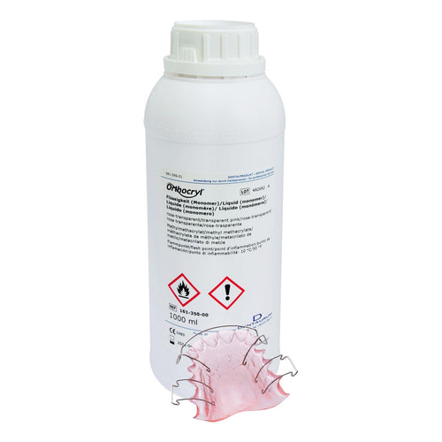 Orthocryl Monomère Rose Flacon 500 ml - Utilisation Résine Orthodontie