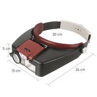 Frontal binocular magnifier with LED.