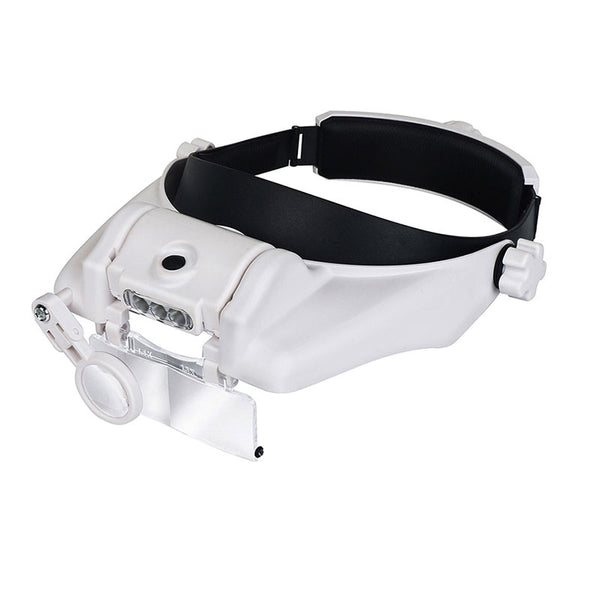 Binocular LED magnifier from 1.5x to 8x white.