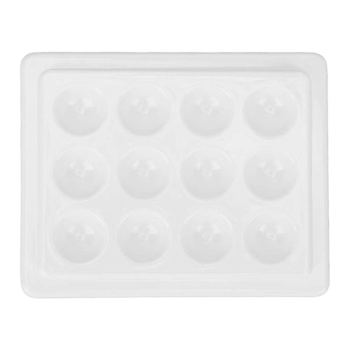 Plaque Maquillage 12 Alvéoles - Porcelaine Lisse Blanche