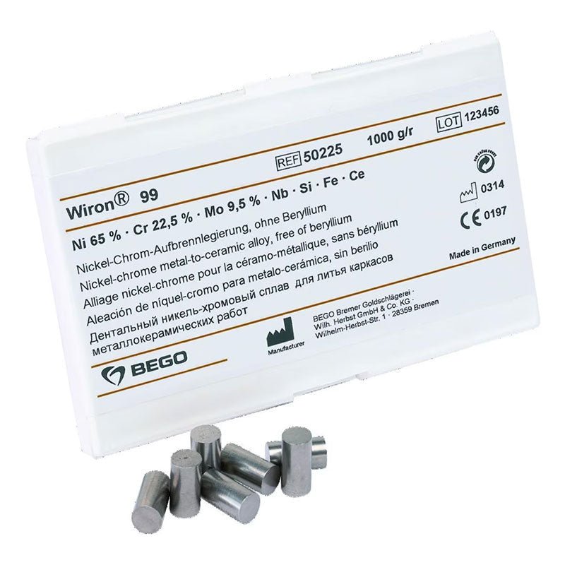 Wiron 99 Alloy Ceramic Armature Bego - Biocompatible Non Béryllié.