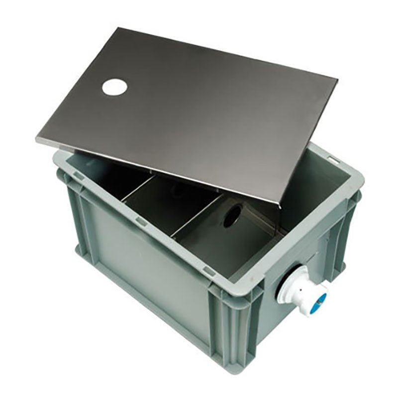 Tanque de decantación económico 14 L con tapa de acero inoxidable y tabiques extraíbles